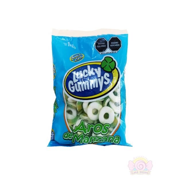 Lucky Gummys Aros de Manzana 1 KG